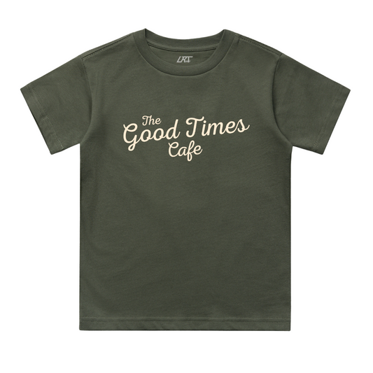 THE GOOD TIMES CAFE TEE - OLIVE