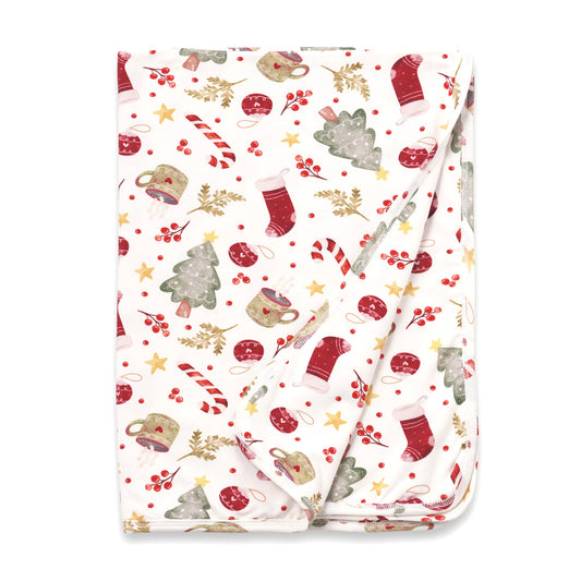 Holiday Baby Stroller Blanket โ Soft Bamboo Christmas Wrap - Noel