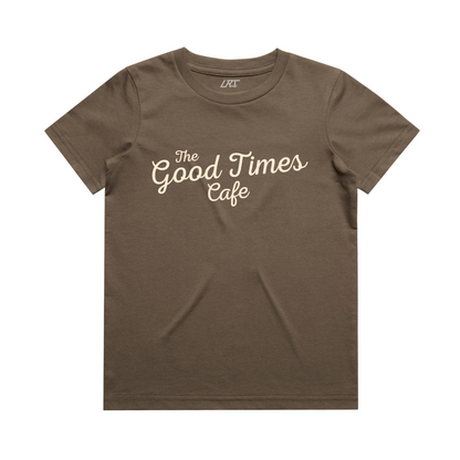 THE GOOD TIMES CAFE TEE - BROWN