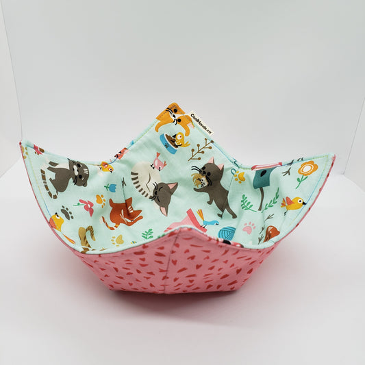 100% Cotton Microwavable Bowl Cozy - The Whole Kitten Caboodle-1