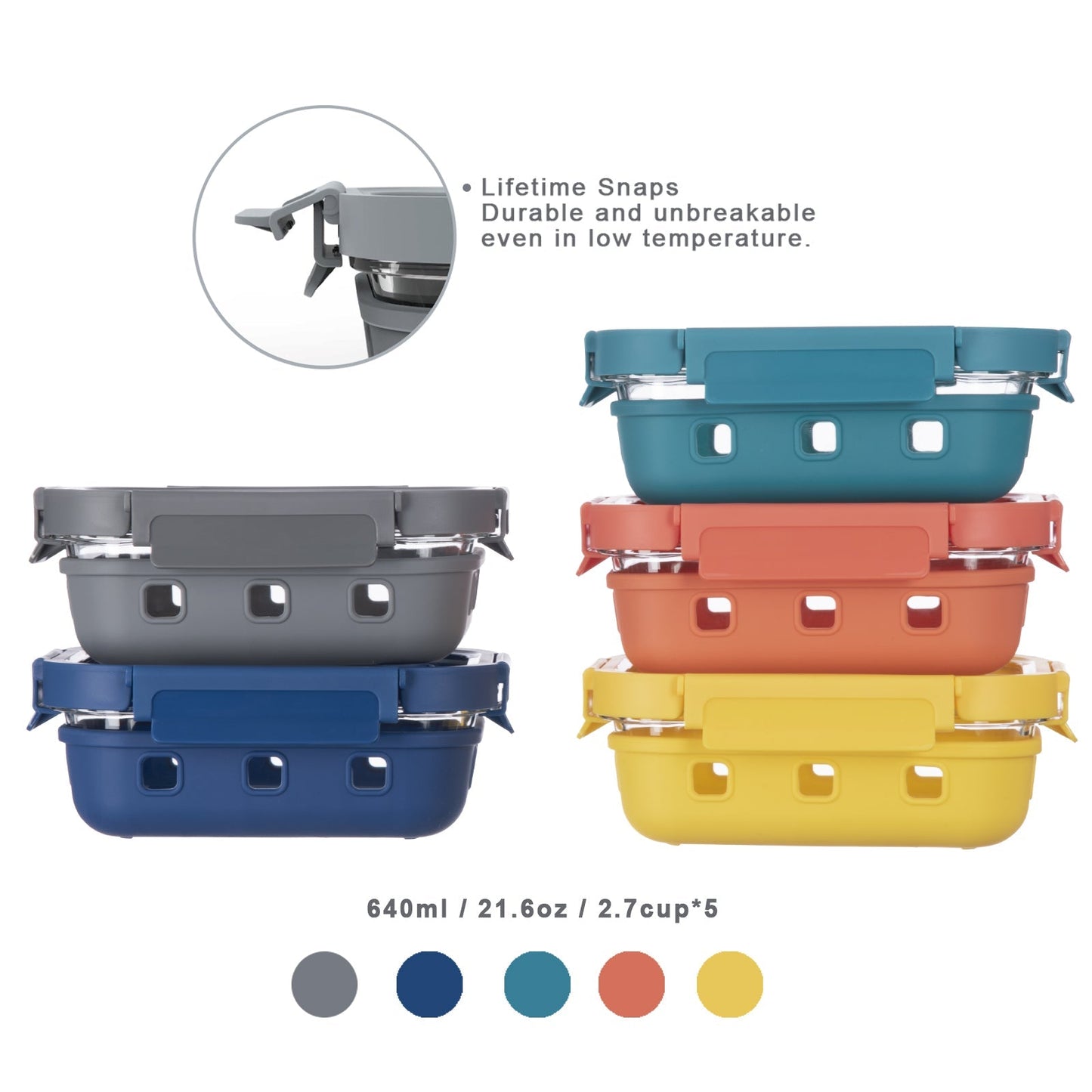 Multicolor Glass Storage Set