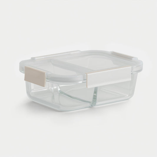 Glass Bento Box - Divided (Vanilla)