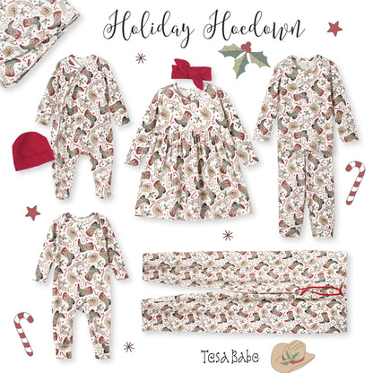 Western Christmas Girls Dress – Soft Bamboo Holiday Style