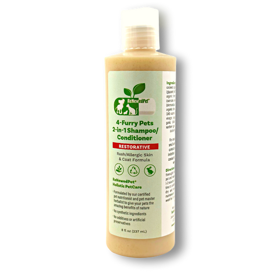 4-FURRY PETS 2-IN-1 * RESTORATIVE SHAMPOO & CONDITIONER