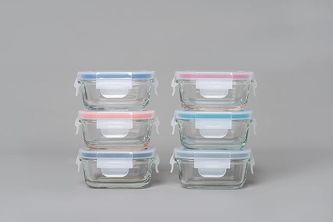 Mini Glass Container Set - Rectangular (Vanilla)
