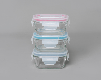 Mini Glass Container Set - Rectangular (Vanilla)