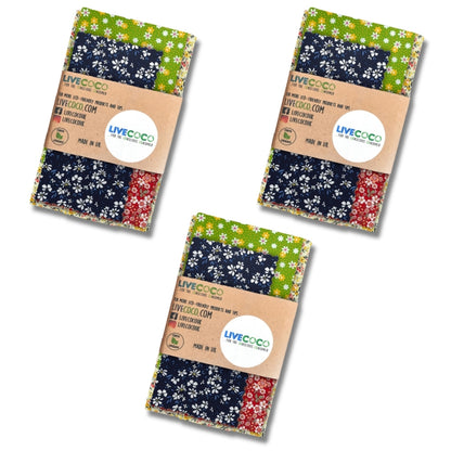 Reusable Vegan Eco Food Wraps (4 Per Pack)-4